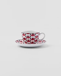 Set of four porcelain espresso cups