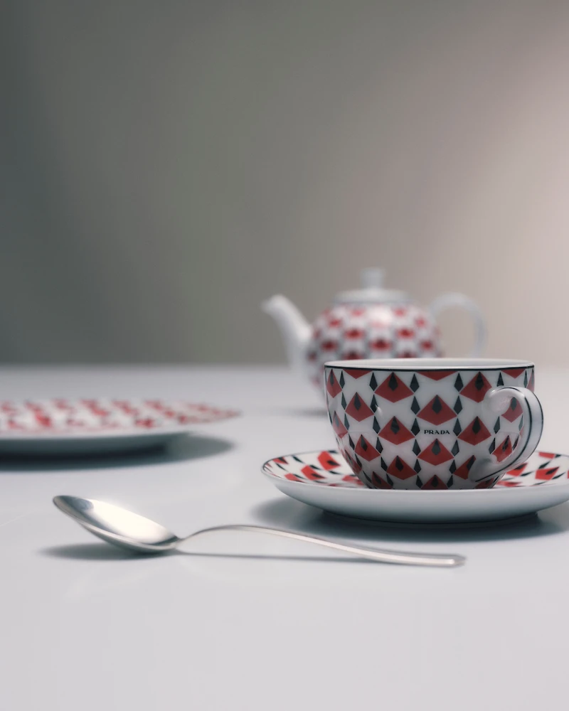Set of two porcelain tea cups