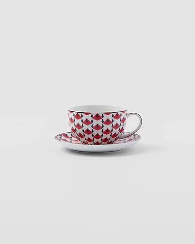 Set of two porcelain tea cups