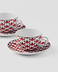 Set of two porcelain tea cups