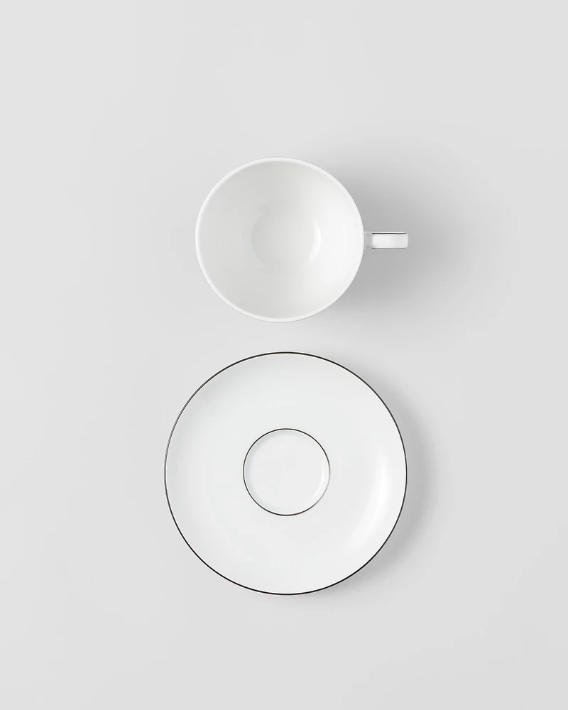 Set of two porcelain cappuccino cups - Checkerboard