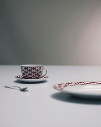 Set of two porcelain cappuccino cups - Vienna Red