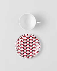 Set of two porcelain cappuccino cups - Vienna Red