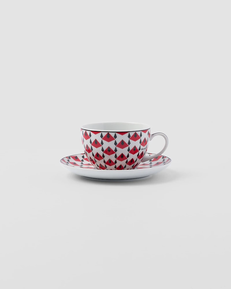 Set of two porcelain cappuccino cups - Vienna Red