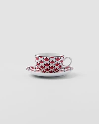 Set of two porcelain cappuccino cups - Vienna Red