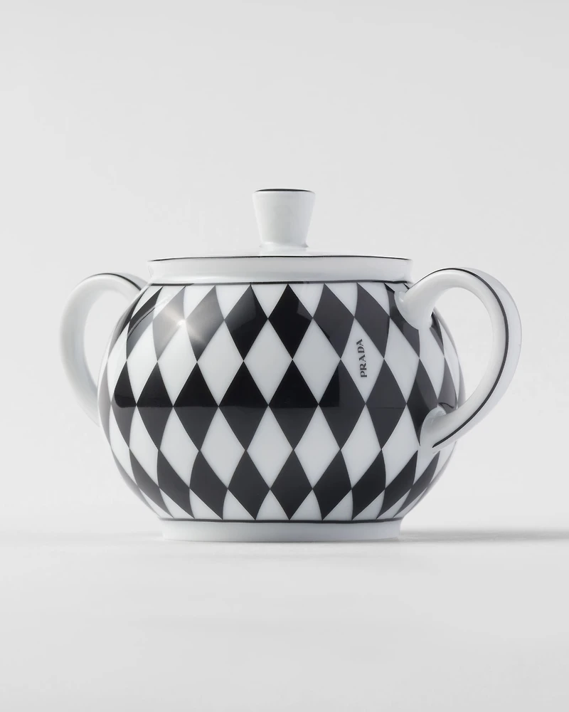 Porcelain milk jug and sugar bowl set - Checkerboard 