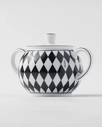 Porcelain milk jug and sugar bowl set - Checkerboard 