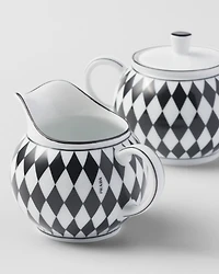 Porcelain milk jug and sugar bowl set - Checkerboard 