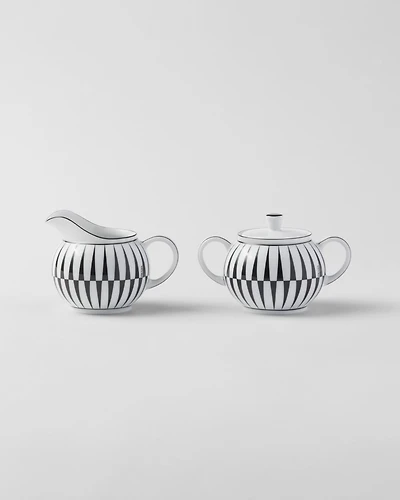 Porcelain milk jug and sugar bowl set - Stripes