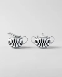 Porcelain milk jug and sugar bowl set - Stripes