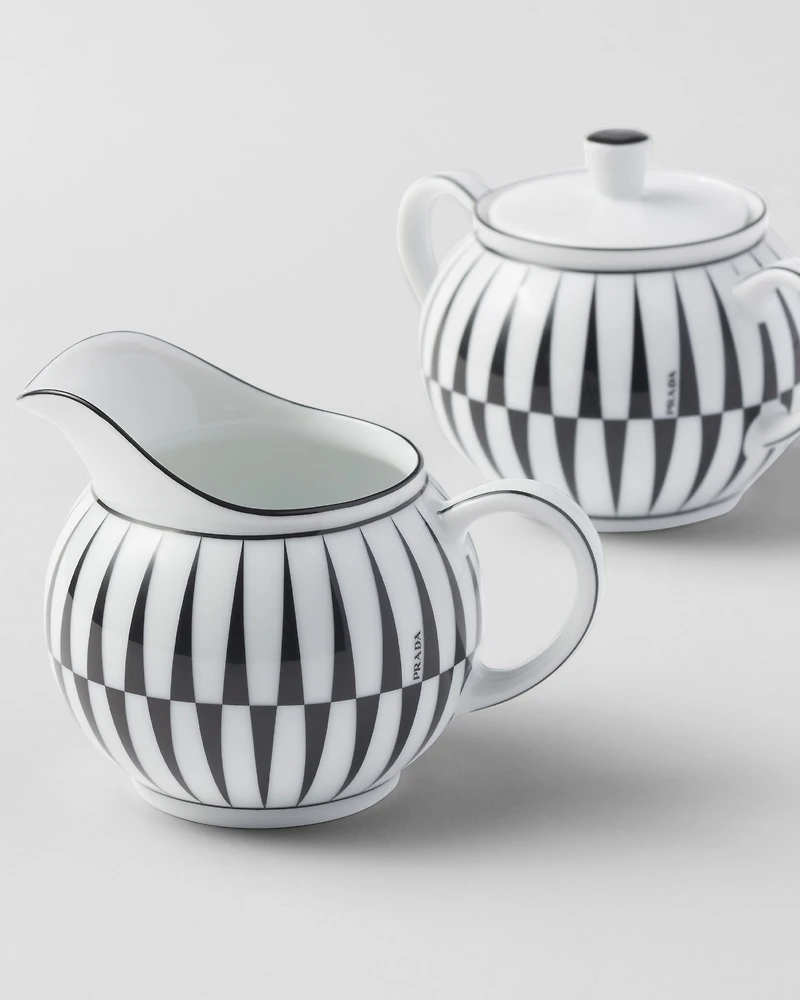 Porcelain milk jug and sugar bowl set - Stripes