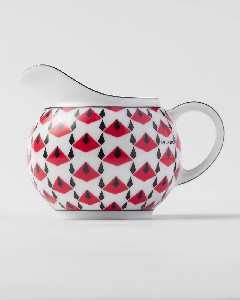 Porcelain milk jug and sugar bowl set - Vienna Red