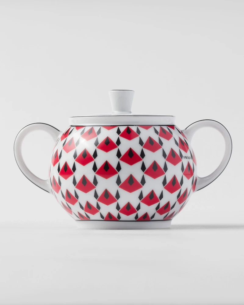 Porcelain milk jug and sugar bowl set - Vienna Red