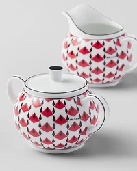 Porcelain milk jug and sugar bowl set - Vienna Red