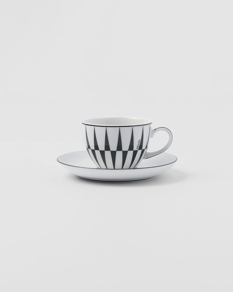 Set of four porcelain espresso cups - Stripes