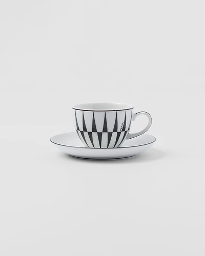 Set of four porcelain espresso cups - Stripes