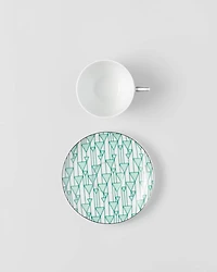 Set of two porcelain tea cups - Vienna Green 
