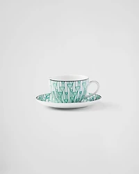 Set of two porcelain tea cups - Vienna Green 