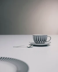 Set of two porcelain cappuccino cups - Stripes