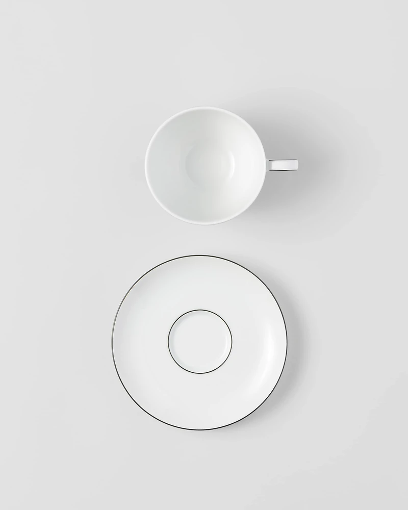 Set of two porcelain cappuccino cups - Stripes