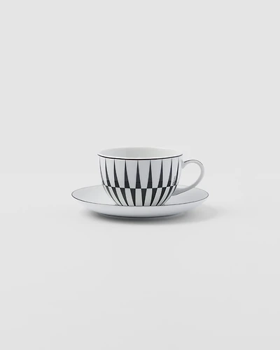 Set of two porcelain cappuccino cups - Stripes