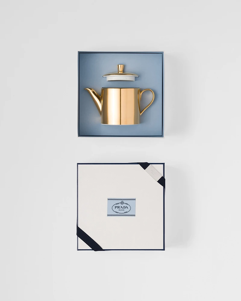 Porcelain teapot - Solid Gold