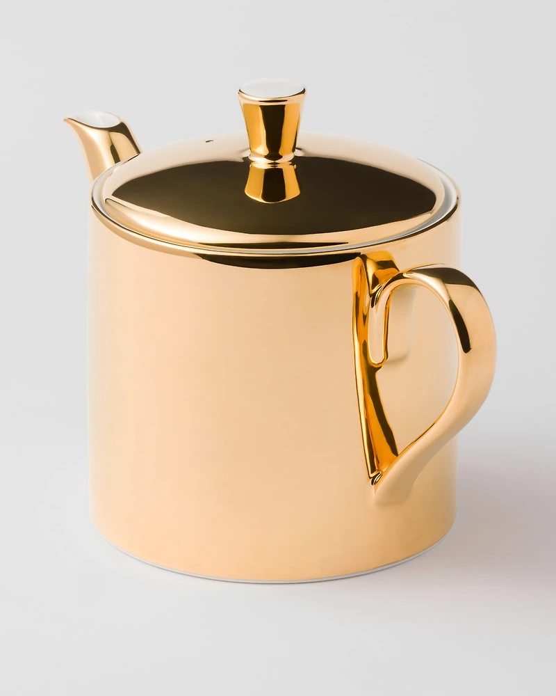 Porcelain teapot - Solid Gold