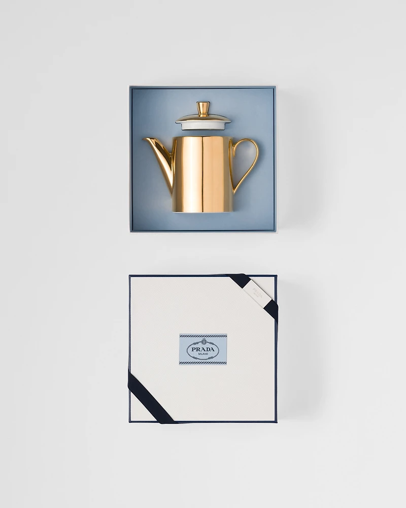 Porcelain coffee pot - Solid Gold