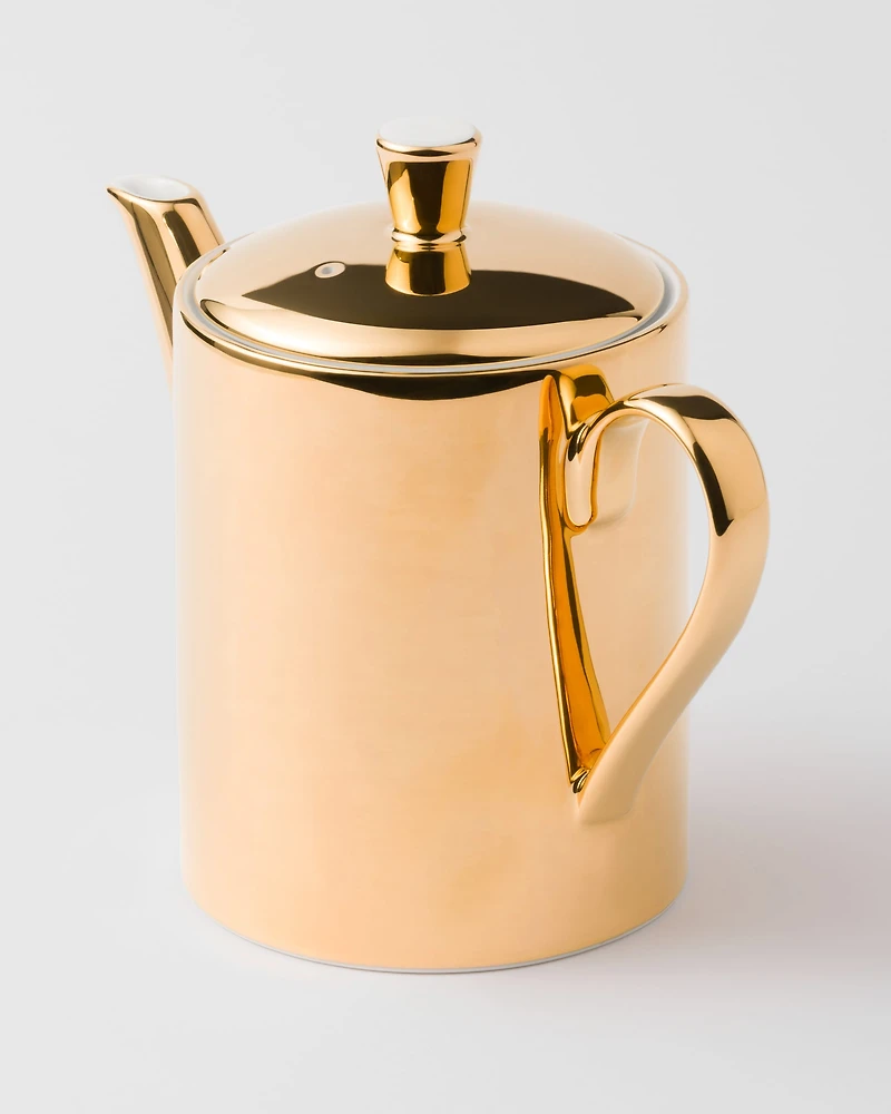 Porcelain coffee pot - Solid Gold