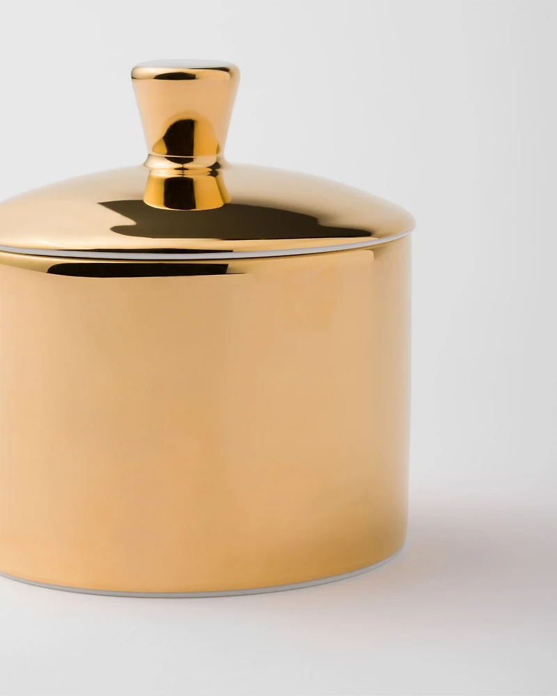 Porcelain sugar bowl - Solid Gold