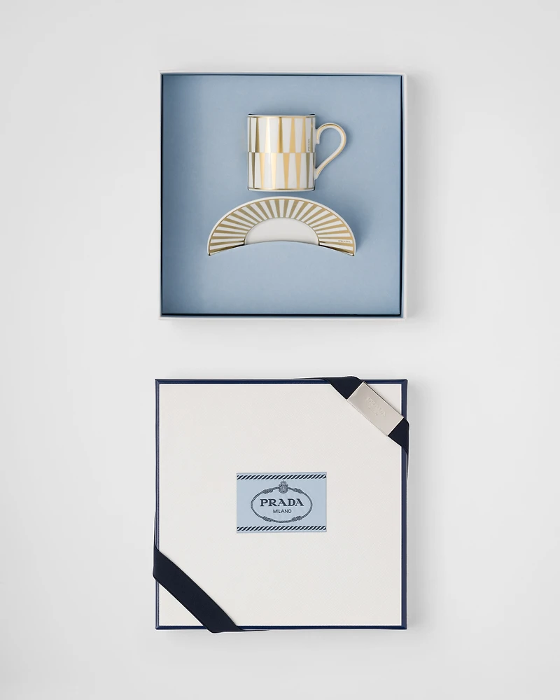 Porcelain coffee cup - Stripes