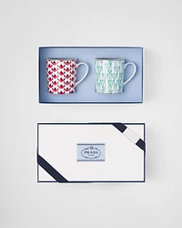 Set of two porcelain mugs - Vienna Red