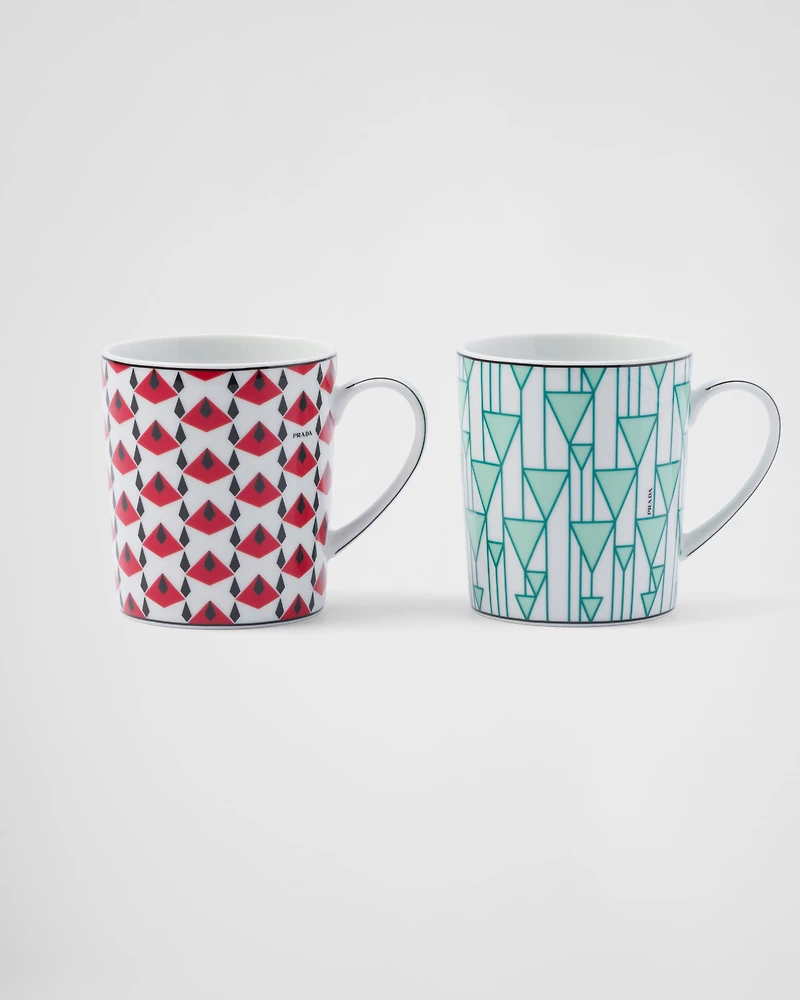 Set of two porcelain mugs - Vienna Red