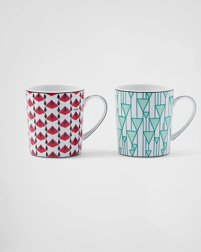 Set of two porcelain mugs - Vienna Red