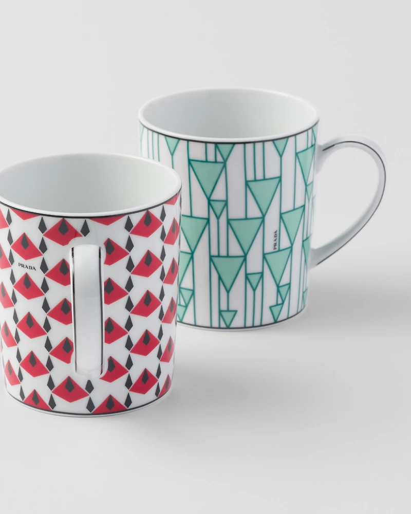 Set of two porcelain mugs - Vienna Red