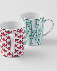 Set of two porcelain mugs - Vienna Red