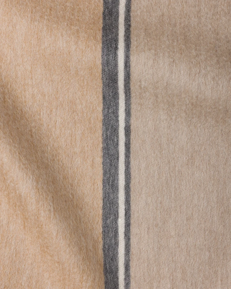 Two-tone cashmere and wool throw