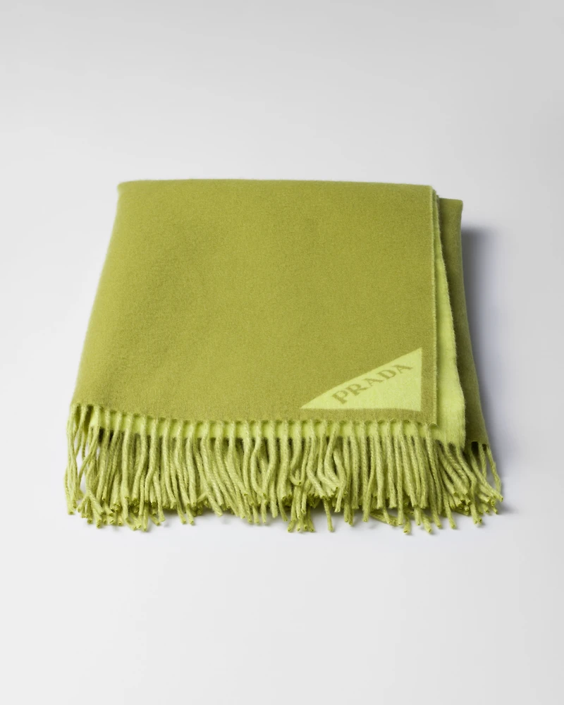 Light jacquard wool and cashmere plaid