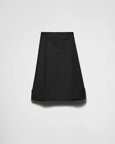 Vintage-look rush stitch midi-skirt