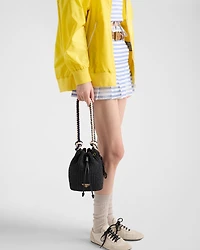 Striped poplin miniskirt