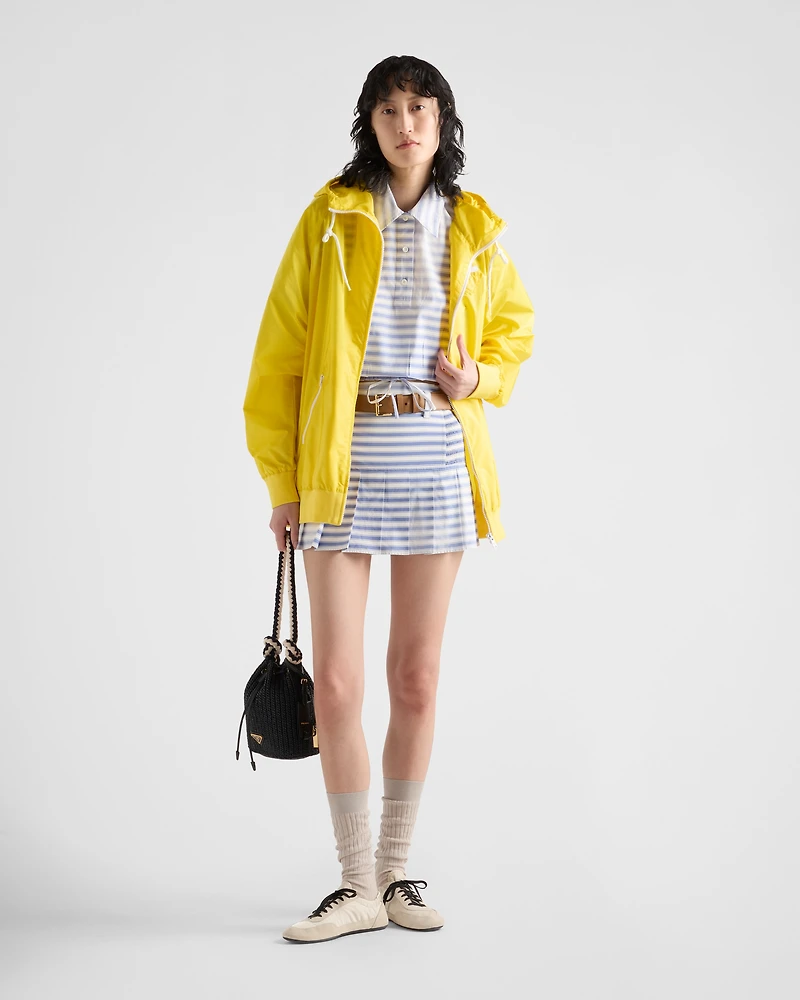 Striped poplin miniskirt