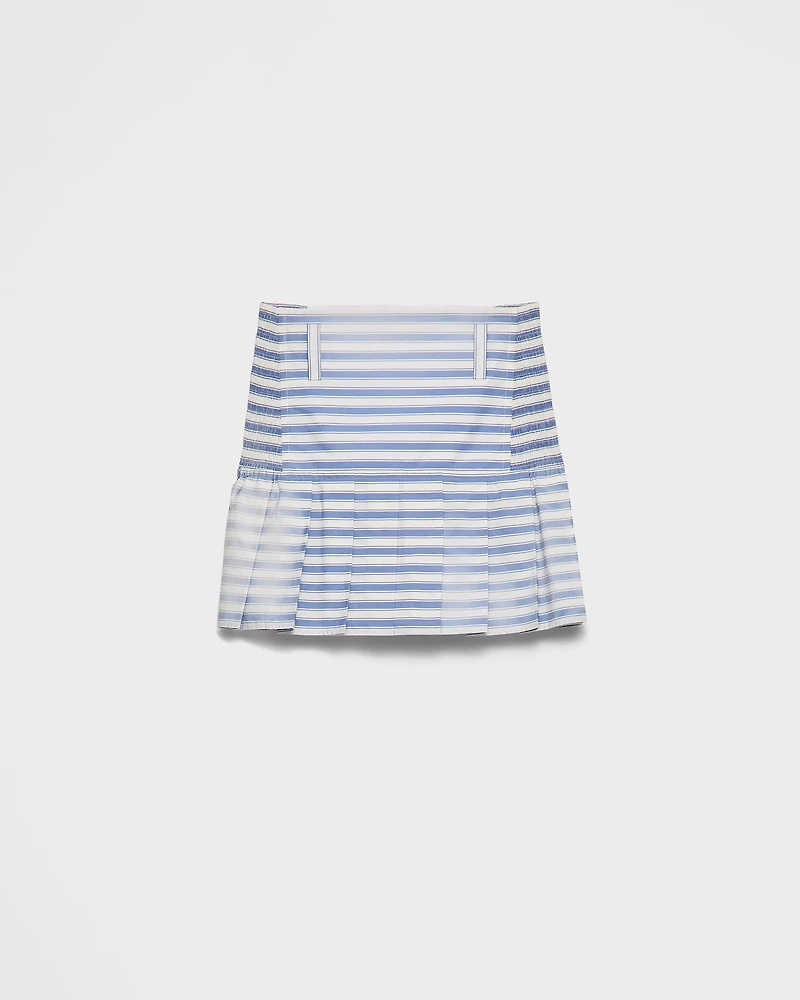 Striped poplin miniskirt