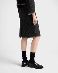 Double tweed midi-skirt