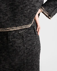 Double tweed midi-skirt