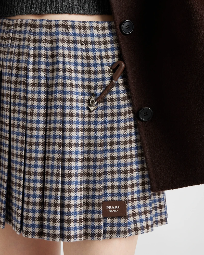 Checked wool miniskirt