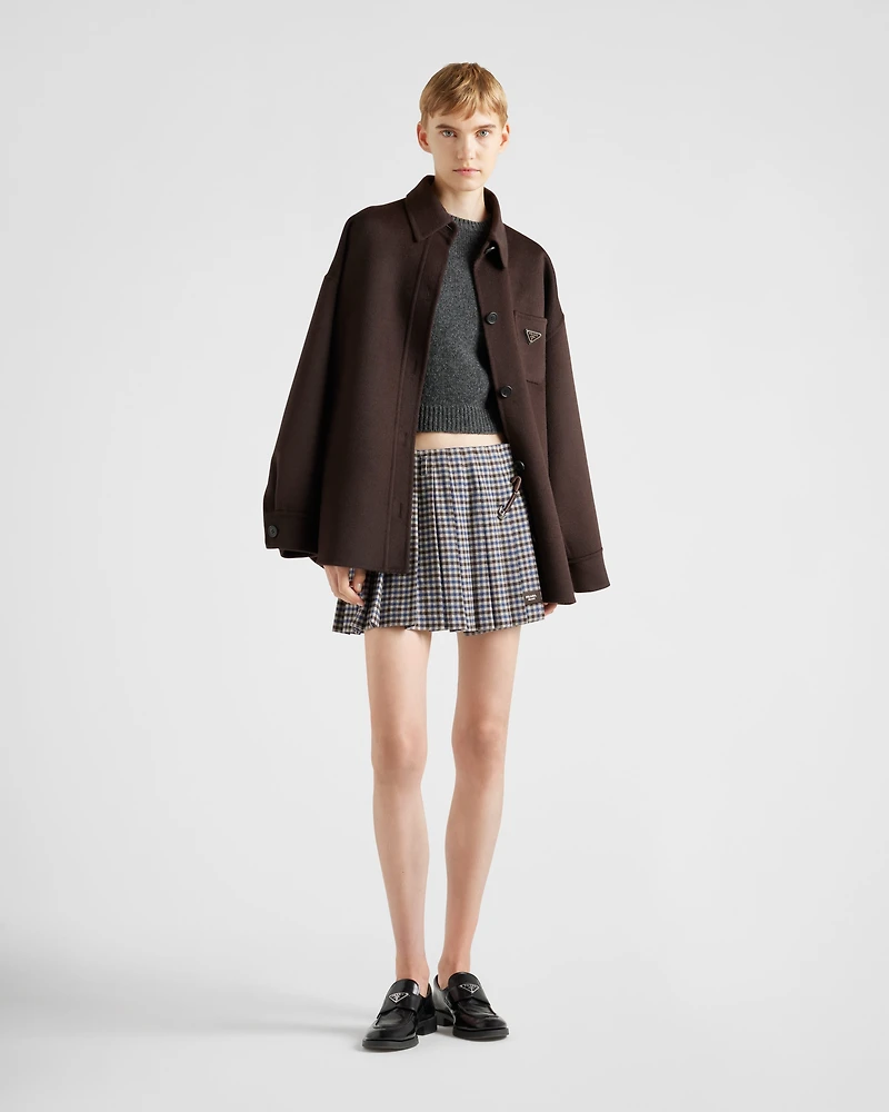 Checked wool miniskirt