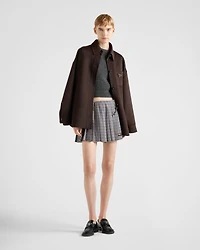Checked wool miniskirt