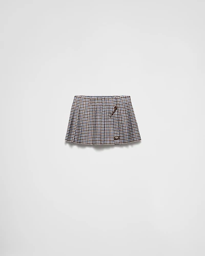Checked wool miniskirt