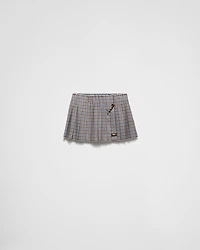 Checked wool miniskirt