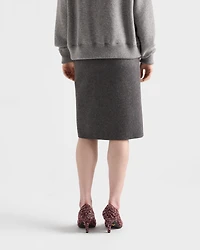Loden fabric pencil skirt